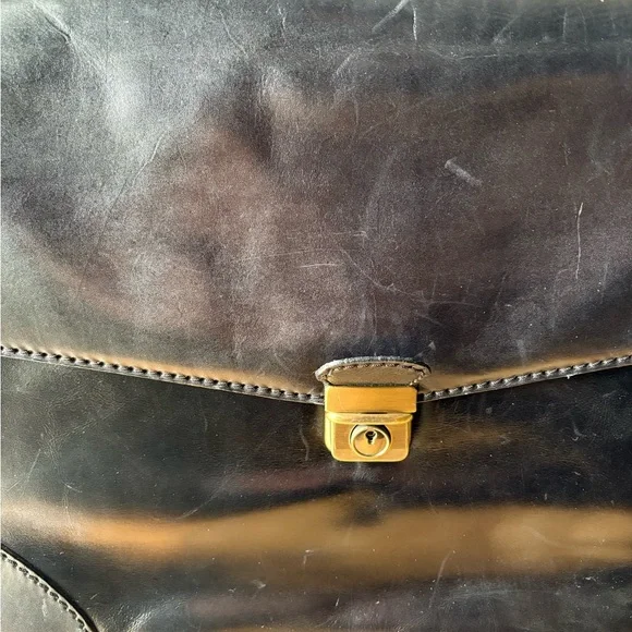 Vintage Black Leather Briefcase